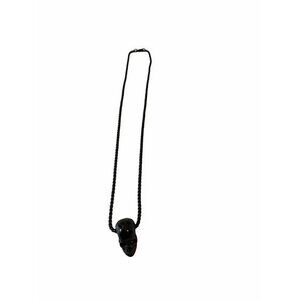 Stainless Steel Unisex Skull Necklace Black Pendant and Chain